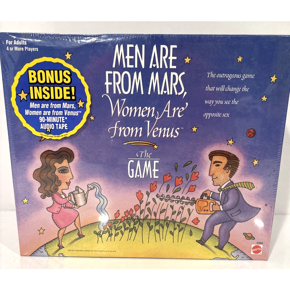 Men Are From Mars Women Are From Venus Board Game 1998 Mattel New Sealed Vintage